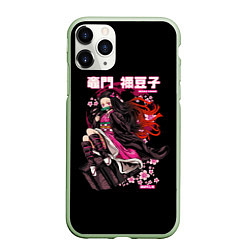 Чехол iPhone 11 Pro матовый Незуко Камадо: Клинок, рассекающий демонов, цвет: 3D-салатовый