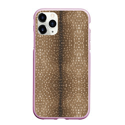 Чехол iPhone 11 Pro матовый Текстура шкуры пятнистого оленя, цвет: 3D-розовый