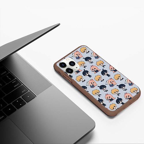 Чехол iPhone 11 Pro матовый Узор из Аки Дэндзи Пауэр / 3D-Коричневый – фото 3