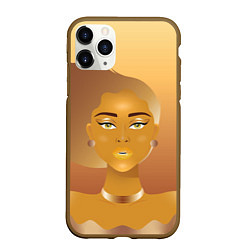 Чехол iPhone 11 Pro матовый Golden girl, цвет: 3D-коричневый