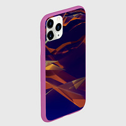 Чехол iPhone 11 Pro матовый Бриллиантовые синие и оранжевые волны, цвет: 3D-фиолетовый — фото 2