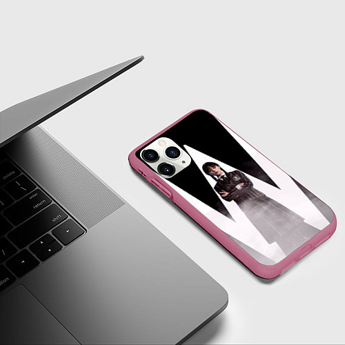 Чехол iPhone 11 Pro матовый W wednesday addams / 3D-Малиновый – фото 3