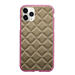 Чехол iPhone 11 Pro матовый Стёганая кожа - fashion texture, цвет: 3D-малиновый