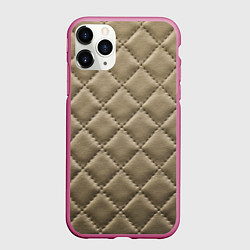 Чехол iPhone 11 Pro матовый Стёганая кожа - fashion texture, цвет: 3D-малиновый