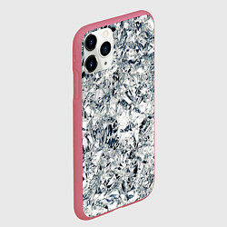 Чехол iPhone 11 Pro матовый Сверкающие кристаллы серебра, цвет: 3D-малиновый — фото 2