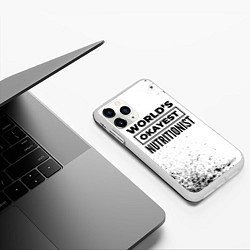 Чехол iPhone 11 Pro матовый Worlds okayest nutritionist - white, цвет: 3D-белый — фото 2