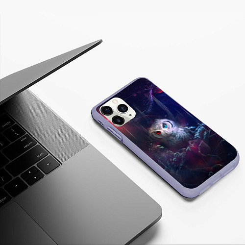 Чехол iPhone 11 Pro матовый Мистическая сова / 3D-Светло-сиреневый – фото 3