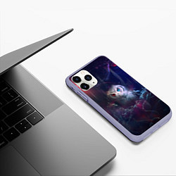 Чехол iPhone 11 Pro матовый Мистическая сова, цвет: 3D-светло-сиреневый — фото 2