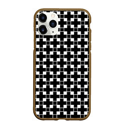 Чехол iPhone 11 Pro матовый Черно-белая геометрия, цвет: 3D-коричневый