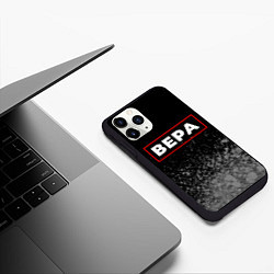 Чехол iPhone 11 Pro матовый Вера - в красной рамке на темном, цвет: 3D-черный — фото 2