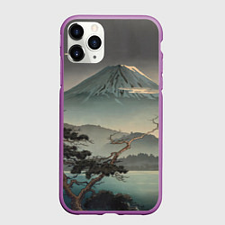 Чехол iPhone 11 Pro матовый Великий вулкан Фудзияма, цвет: 3D-фиолетовый