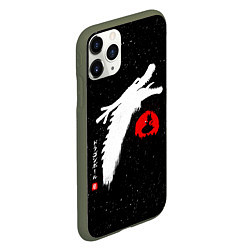 Чехол iPhone 11 Pro матовый Dragon Ball дракон и Гоку, цвет: 3D-темно-зеленый — фото 2