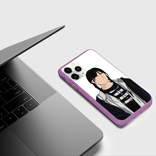 Чехол iPhone 11 Pro матовый Уэнсдэй мистика / 3D-Фиолетовый – фото 3