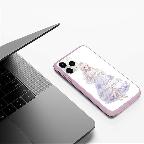 Чехол iPhone 11 Pro матовый Принцесса аниме / 3D-Розовый – фото 3