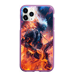 Чехол iPhone 11 Pro матовый Призрачный гитарист, цвет: 3D-фиолетовый