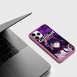Чехол iPhone 11 Pro матовый Сёгун Райдэн - архонт инадзумы, цвет: 3D-малиновый — фото 2