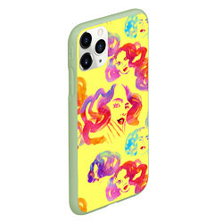 Чехол iPhone 11 Pro матовый Радужные девушки, цвет: 3D-салатовый — фото 2