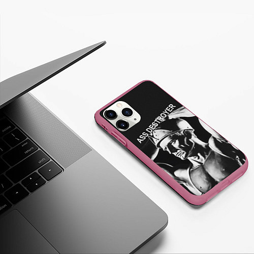 Чехол iPhone 11 Pro матовый Уничтожитель / 3D-Малиновый – фото 3