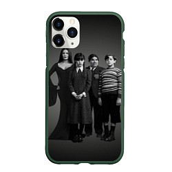 Чехол iPhone 11 Pro матовый Аддамс, семейный портрет, цвет: 3D-темно-зеленый