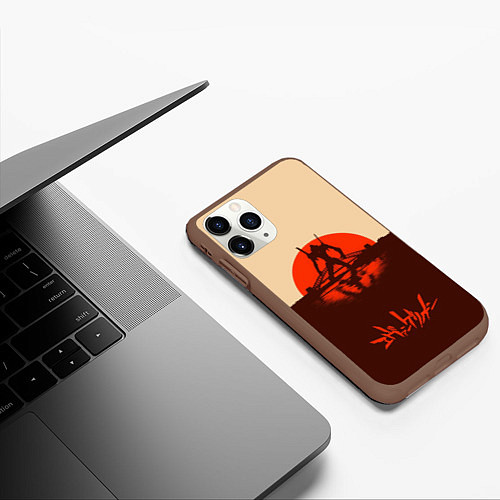 Чехол iPhone 11 Pro матовый Евангелион ноль один / 3D-Коричневый – фото 3