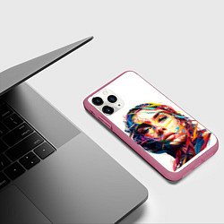 Чехол iPhone 11 Pro матовый Взгляд на исскуство, цвет: 3D-малиновый — фото 2