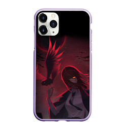 Чехол iPhone 11 Pro матовый Макима и вороны, цвет: 3D-светло-сиреневый