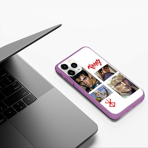 Чехол iPhone 11 Pro матовый Оуэн Уилсон и Бен Стиллер в аниме Берсерк / 3D-Фиолетовый – фото 3