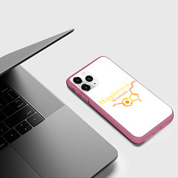 Чехол iPhone 11 Pro матовый Счастье серотонин, цвет: 3D-малиновый — фото 2
