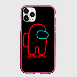 Чехол iPhone 11 Pro матовый Неоновый красный член экипажа, цвет: 3D-малиновый