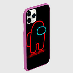 Чехол iPhone 11 Pro матовый Неоновый красный член экипажа, цвет: 3D-фиолетовый — фото 2