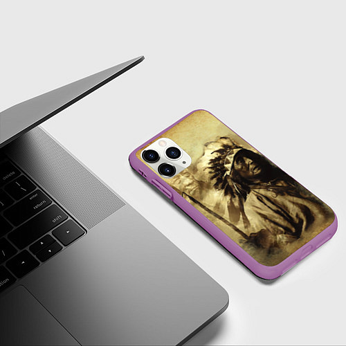Чехол iPhone 11 Pro матовый Старейшина / 3D-Фиолетовый – фото 3