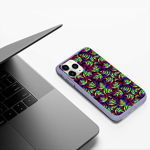 Чехол iPhone 11 Pro матовый Радостная окружность / 3D-Светло-сиреневый – фото 3