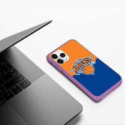 Чехол iPhone 11 Pro матовый Нью-Йорк Никс НБА, цвет: 3D-фиолетовый — фото 2