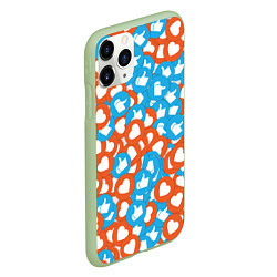 Чехол iPhone 11 Pro матовый Лайки, цвет: 3D-салатовый — фото 2