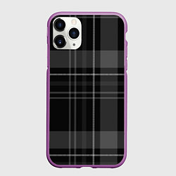 Чехол iPhone 11 Pro матовый Темная клетка, цвет: 3D-фиолетовый