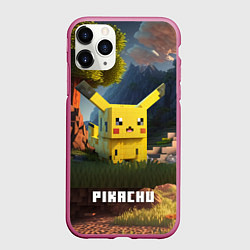 Чехол iPhone 11 Pro матовый Pokеmon Pikachu, цвет: 3D-малиновый