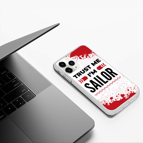 Чехол iPhone 11 Pro матовый Trust me Im sailor white / 3D-Белый – фото 3