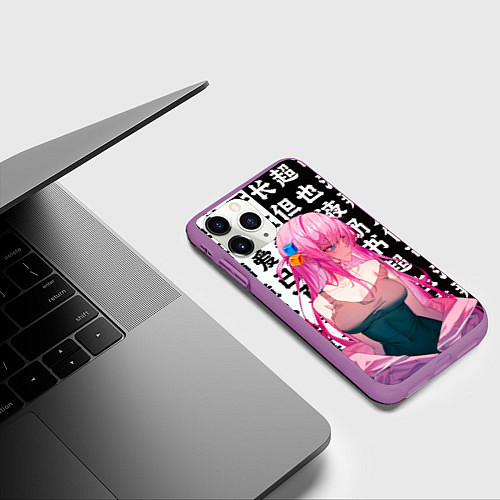 Чехол iPhone 11 Pro матовый Bocchi the rock аниме / 3D-Фиолетовый – фото 3