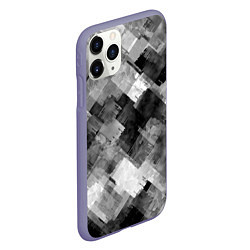 Чехол iPhone 11 Pro матовый Полоски белые и чёрные, цвет: 3D-серый — фото 2