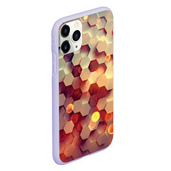 Чехол iPhone 11 Pro матовый Объемный шестиугольник, цвет: 3D-светло-сиреневый — фото 2