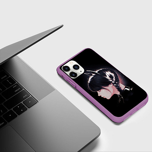 Чехол iPhone 11 Pro матовый Wednesday - Wednesday Addams / 3D-Фиолетовый – фото 3