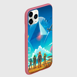 Чехол iPhone 11 Pro матовый No Mans Sky, цвет: 3D-малиновый — фото 2