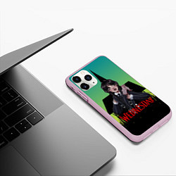 Чехол iPhone 11 Pro матовый Семейка Аддамс черный замок, цвет: 3D-розовый — фото 2