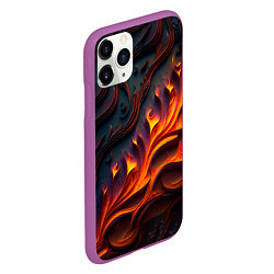 Чехол iPhone 11 Pro матовый Огненный орнамент с языками пламени, цвет: 3D-фиолетовый — фото 2