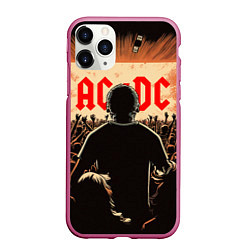 Чехол iPhone 11 Pro матовый На рок концерте, цвет: 3D-малиновый