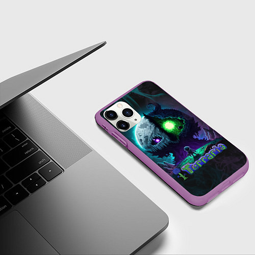 Чехол iPhone 11 Pro матовый Terraria monster / 3D-Фиолетовый – фото 3