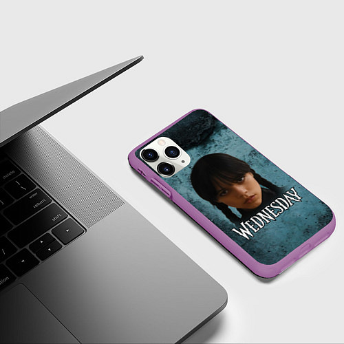 Чехол iPhone 11 Pro матовый Унсдэй портрет / 3D-Фиолетовый – фото 3