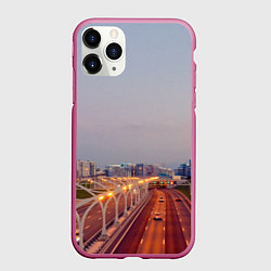 Чехол iPhone 11 Pro матовый Санкт-Петербург: Васильевский остров, цвет: 3D-малиновый