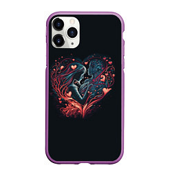 Чехол iPhone 11 Pro матовый Возлюбленные навсегда, цвет: 3D-фиолетовый