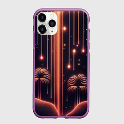 Чехол iPhone 11 Pro матовый Неоновый тропический дождь, цвет: 3D-фиолетовый